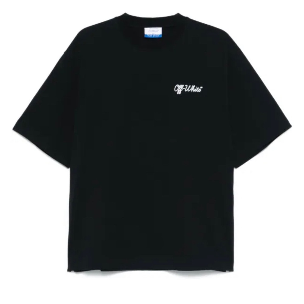 Off-White Black Men's Script Logo T-Shirt Size XL NWT Black White New Short